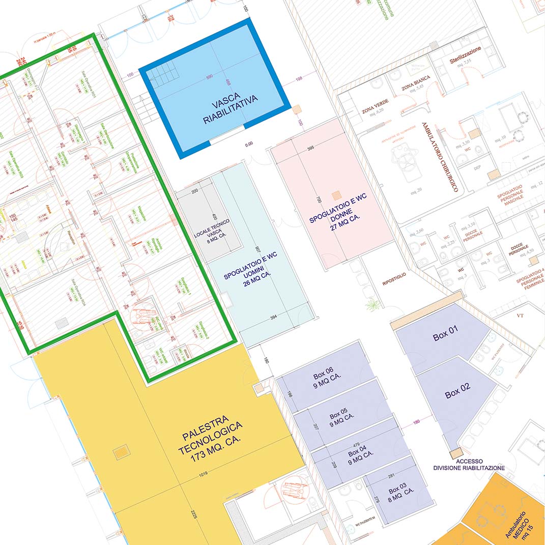 Progettazione a circle centro riabilitativo chiavi in mano